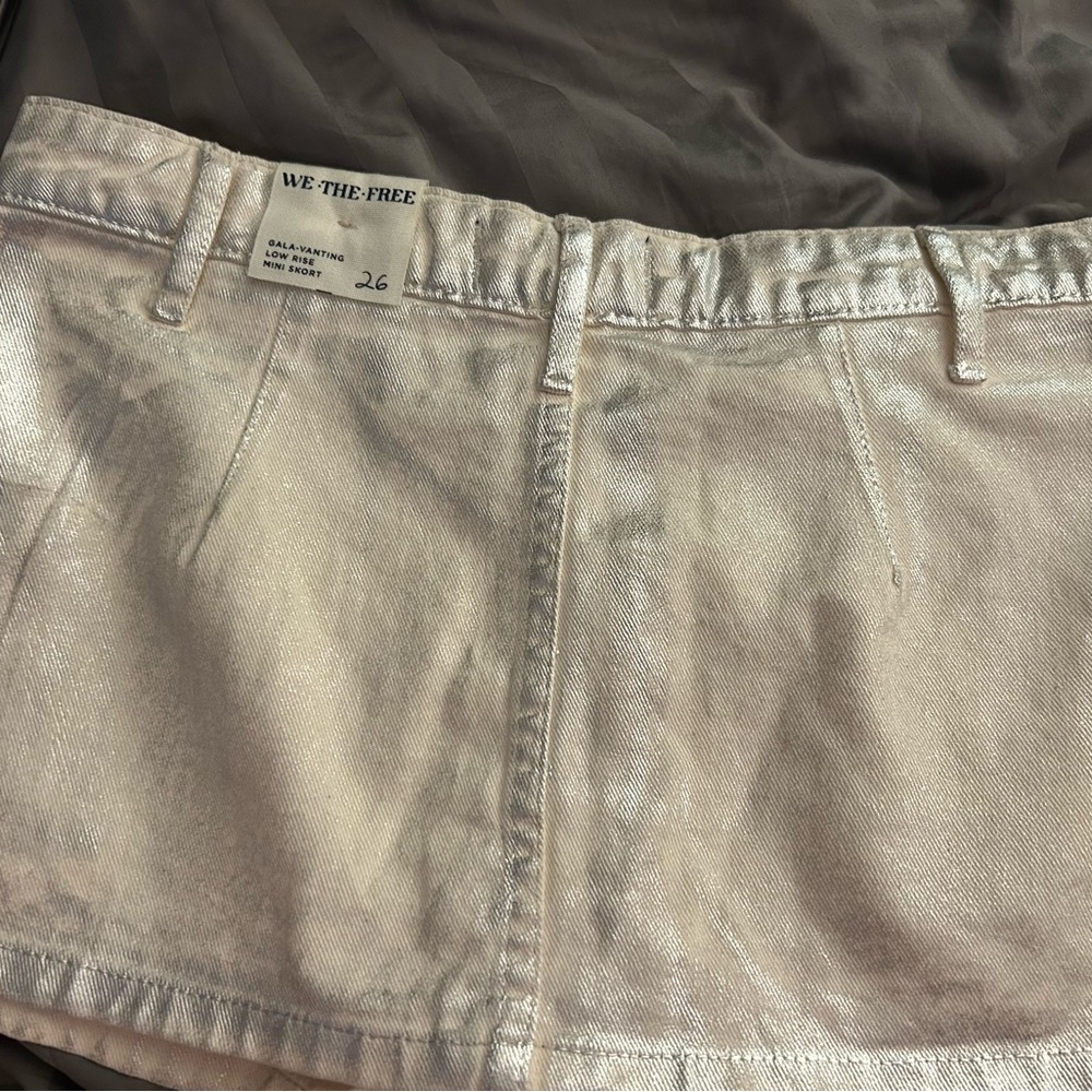 Free People Metallic Mini Skirt